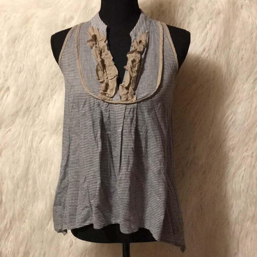 Theme small racer back ruffle sleeveless shirt